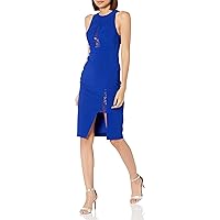 Aidan Mattox Women's Halter Dress with Lace Insets