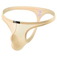 Men's Stretchy Sexy Low Waist T Back Thongs G String Bikini Briefs Bugle Pouch Underwear Swimwear Panties Knickers