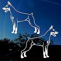 Doberman Decal Sticker- Two 2 Decals Size 5.5