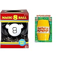 Magic 8 Ball Kids Toy, Retro Themed Novelty Fortune Teller, Ask a Question and Turn Over for Answer [Amazon Exclusive] & Winning Moves Games Classic Barrel of Monkeys