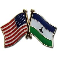 AES Wholesale Pack of 50 USA American & Lesotho Country Flag Bike Hat Cap lapel Pin