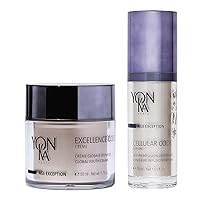 Yon-Ka Age Exception Excellence Code Creme, Cellular Code Serum Set, Specialized Anti-Aging Cream, Face Serum to Firm Skin and Soften Appearance of Wrinkles