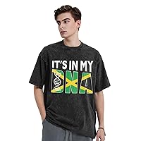 It's in My DNA Jamaican Flag Men Short Sleeve T-Shirts Cotton T-Shirt