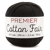 Premier Yarns Cotton Fair Solid Yarn, Black 317yds
