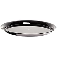 CheckMate Heavyweight Plastic Round Catering Tray with High Edge, 12-Inch Diameter, Black (25-Count)