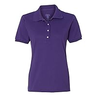 Jerzees Women's Four Button Placket Side Vent Polo Shirt, X Large, Deep Purple