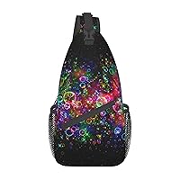 Bright Beautiful Colorful Art Sling Bag Crossbody Backpack Sling Backpack Shoulder Bag For Women Men Cycling Hiking Travel