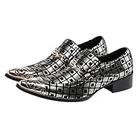 Mens Dress Smoking Loafers Iconic Genuine Leather Checkered Feather Pattern Cap Toe Metallic Horse Bit Retro Hand in Hand Designer Shoes