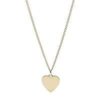 Fossil Women's Plated Stainless Steel Engravable Personalized Gift Pendant Chain Necklace for Women