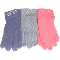 Set of Three Pairs Very Warm Fleece Gloves for Women and Teens