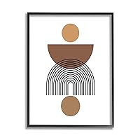 Brown Shapes on Framed Giclee Art by LSR Design Studio