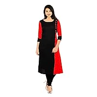 Indian Women's Long Dress Tunic Solid Color Kurti Casual Party Wear Frock Suit Plus Size