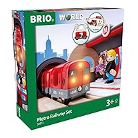 Brio 33513 Metro Railway Set | 20 Piece Train Toy with Accessories and Wooden Tracks for Kids Age 3 and Up
