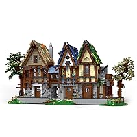 Medieval Lighting Building Bricks Set, Medieval Modular LED Light Construction Building Model Set Artistic Display Set Decorated for Adult Gift Giving