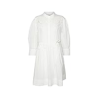 See by Chloe Women's Whisper White Cotton Eylet Drawsrting Waist Dress