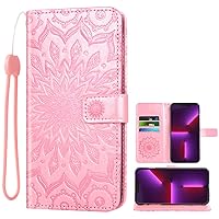 Wallet Folio Case for Apple iPhone 12 PRO 6.1 INCH, Premium PU Leather Slim Fit Cover, 3 Card Slots, 1 Transparent Photo Frame Slot, Easily Open, Pink