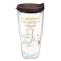Disney Winnie the Pooh Group Made in USA Double Walled Insulated Tumbler Travel Cup Keeps Drinks Cold & Hot, 24oz, Classic