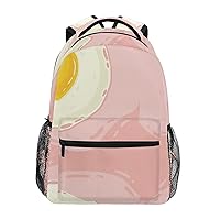 ALAZA Fried Egg with Yolk in the Shape of Heart Junior High School Bookbag Daypack Laptop Outdoor Backpack