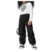 SweatyRocks Girl's 2 Piece Outfits Letter Graphic Print Long Sleeve Tee Top and Pants Clothing Set