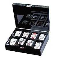 8 Slots Acrylic Watch Box Organizer Pillow Case Dust-Proof with Modern Buckle Closure Jewelry Display Storage Collector