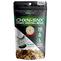 CHXN-SNX Crispy Protein Bites, Jalapeno Ranch with Peanuts and Almonds, 7 Servings, 70 Grams of Protein Per Bag, 6.6 Ounce, Tan