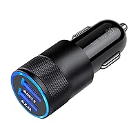 Fast Car Charger, Quick Charging 5.4A/30W Phone USB Adapter Rapid Plug 2 Port Cigarette Lighter Charger Flush Compatible Samsung, Tablet, iPhone, iPad, LG, Automobile Charger