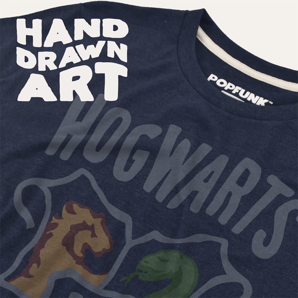 Popfunk Official Harry Potter Hogwarts Houses Slim Fit Ultrasoft Tri-Blend T-Shirt Collection