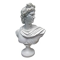 Design Toscano Apollo Belvedere Bust Statue, Single, White Twin