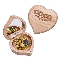 Remember Me Heart Shape Music Box, Wood Wind up Musical Boxes Decoration Collection Gift for Birthday Anniversary Christmas（Gold）