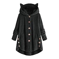 SNKSDGM Women 2023 Fashion Fleece Lined Winter Coat Lapel Button Down Windproof Baggy Sherpa Puffer Jackets Outwear