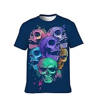 Gift Cool-Funny Skull-Hip-Hop Style-Tshirt Shirt Retro T-Shirt Tees-Adult Tshirt Comic-Teeshirt Tshirtny Athletic
