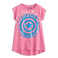 Marvel Girls' Big Captain America Hi-Low T-Shirt