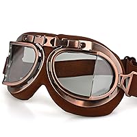 Motorcycle Goggles for Men Women Vintage Motorcycle Goggles Aviator Pilot Scooter Goggles