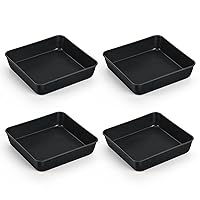 6 inch Cake Pans, Small Square Cake Lasagna Brownie Baking Pan with Stainless Steel Core & Non-stick Coating, for Cooking Roasting Storing Food, Healthy & Heavy Duty, Oven Safe – Set of 4