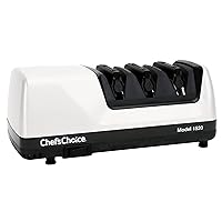 Chef’sChoice 1520 Professional Electric Knife Sharpener for 20- and 15-Degree Straight-Edge and Serrated Knives, 3 Stage, White