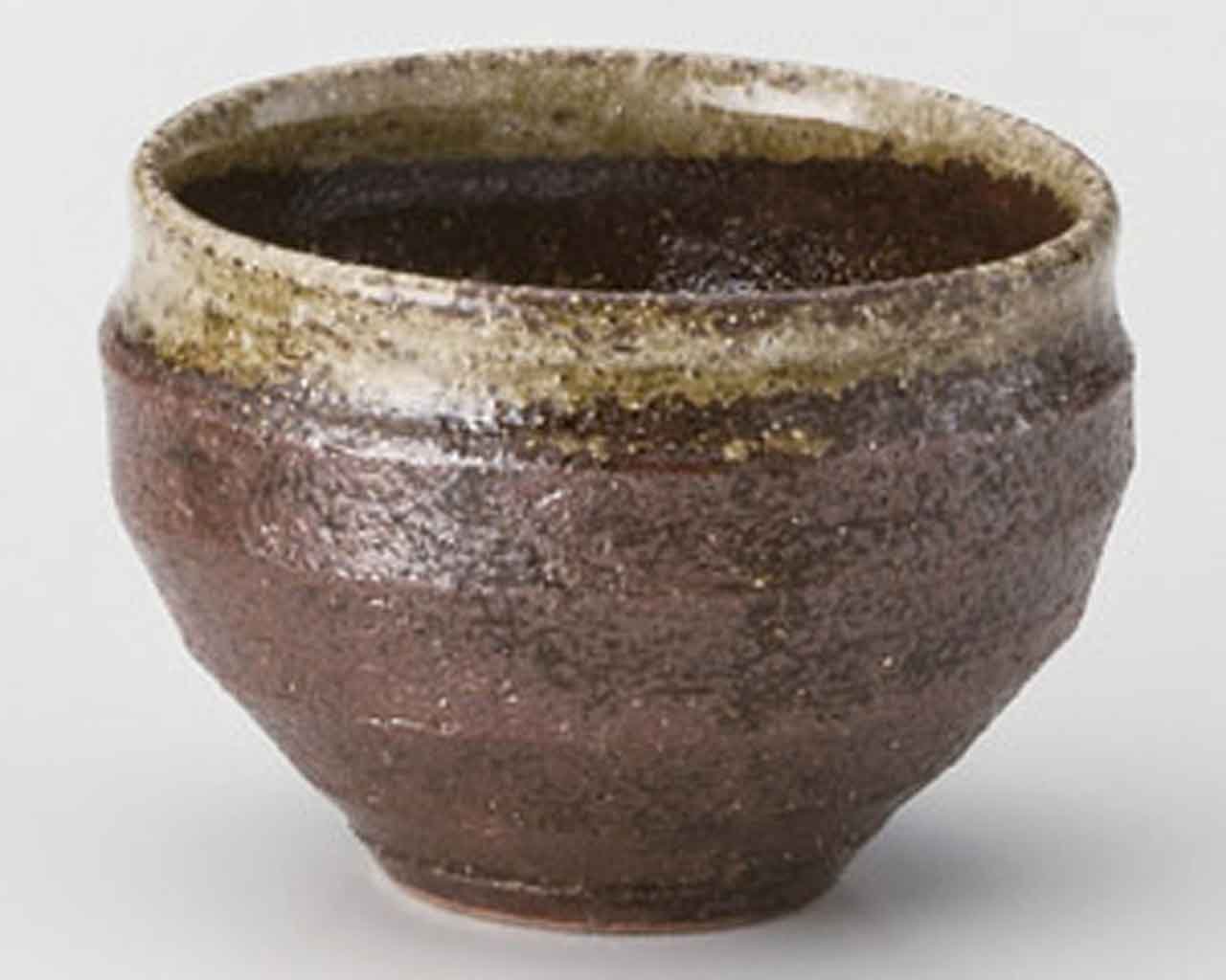 Bizen 3.9inch Set of 5 Japanese Tea Cups Brown Ceramic Made in Japan