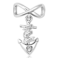 CharmSStory Nautical Anchor Faith Hope Love Infinity Charm Bead For Charm Bracelets