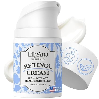 LilyAna Naturals Retinol Cream - Made in USA, Anti Aging Moisturizer for Face and Neck,Wrinkle, Retinol Complex - 1.7oz