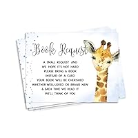 30 Books for Baby Shower Request Cards Bring A Book Instead of A Card Giraffe Jungle Animals Baby Shower Invitations Inserts Games