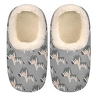 Cute Zebra Women's Slippers, Cartoon Animal Soft Cozy Plush Lined House Slipper Shoes Indoor Non-Slip Slippers for Girls Teenager