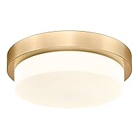 Gold Flush Mount Ceiling Light, 13inch Close to Ceiling Light Fixtures 24W 2200lm Dimmable 2700K/3000K/4000K/5000K/6000K Brass LED Ceiling Lamp for Bedroom Hallway Kitchen, AD-22008-L-GD