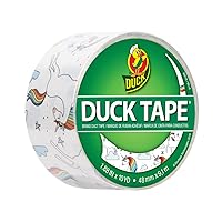 Duck Tape Pattern Colours Whimsical Unicorns. Arts & Crafts, DIY, Crafts, Gift Wrapping, Decorative, Scrapbook, Scrapbooking, Bullet Journal, Planner, Party, Festivals, Decoration - 48mm x 9.1m