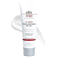 EltaMD UV Sheer Face Sunscreen, SPF 50+ Hydrating Sunscreen for Face, Helps Even Skin Tones and Soothe Heated Skin, Water Resistant up to 80 Minutes, No White Cast, Travel Size Sunscreen