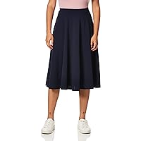 Star Vixen Women's Plus-Size Midi Full Skater Skirt, Navy, 2X