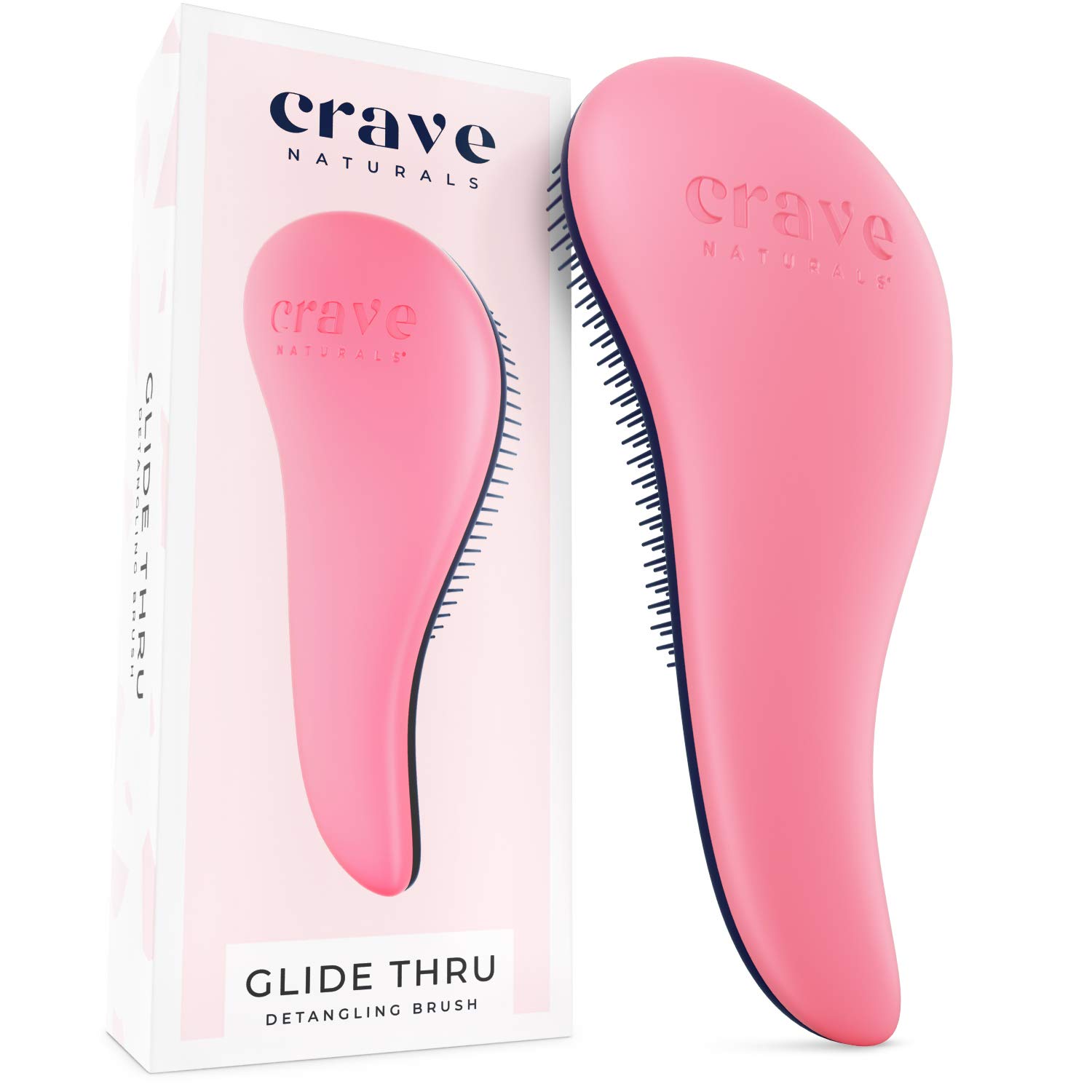 Mua Crave Naturals Glide Thru Detangling Brush for Adults & Kids Hair.  Detangler Hairbrush for Natural, Curly, Straight, Wet or Dry Hair. Hair  Brushes for Women. Styling Brush (Pink) trên Amazon Mỹ