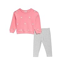 Splendid Baby Girls' Embroidered Heart Sweatshirt Set