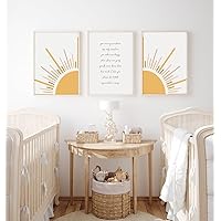 NATVVA 3 Pieces Minimalist Canvas Wall Art You Are My Sunshine Picture Print Artwork For Kids Room Modern Painting Gender Neutral Nursery Decoration With Inner Frame