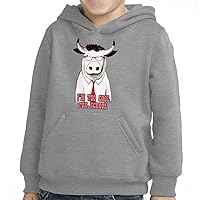 I'm Too Cool for School Toddler Pullover Hoodie - Art Sponge Fleece Hoodie - Bull Hoodie for Kids