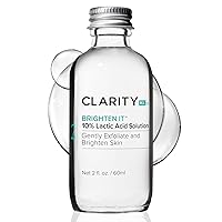 ClarityRx Brighten It 10% Lactic Acid Solution, Natural Plant-Based Exfoliating Face Treatment for Dark Spots, Discoloration & Uneven Skin (2 fl oz)