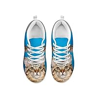 Artist Unknown Cute American Bobtail Cat Print Women's Casual Running Shoes
